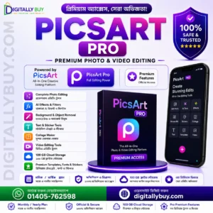 PicsArt Pro Price in BD premium photo and video editing subscription in Bangladesh with filters effects background remover AI tools templates cloud storage and ad free editing